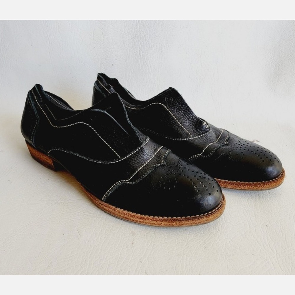 Blackstone Women’s Black Leather Oxfords Sz 37